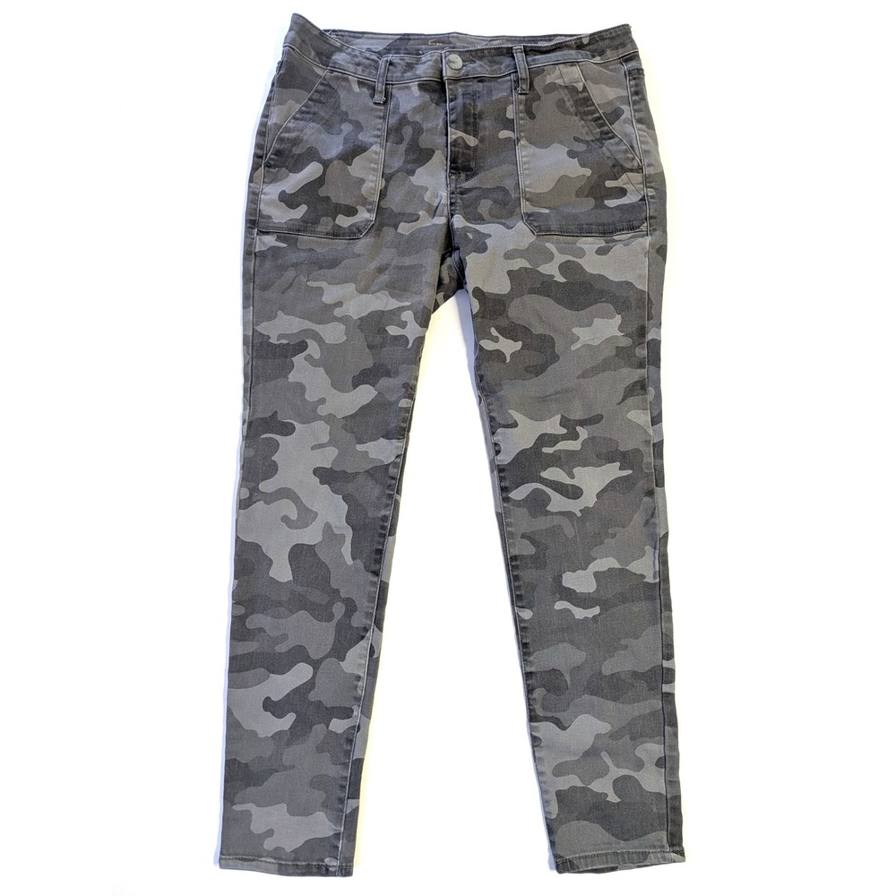 Seven7 Utility Ankle Skinny Pants Grey Camo Camouflage Size 12 (34x28) - Picture 2 of 6